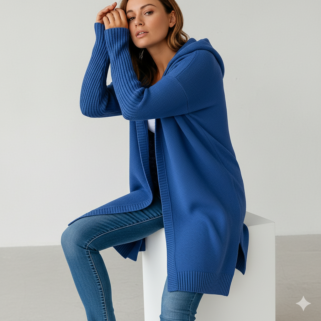 Damen Strickjacke mit Kapuze | Lässig & Übergang