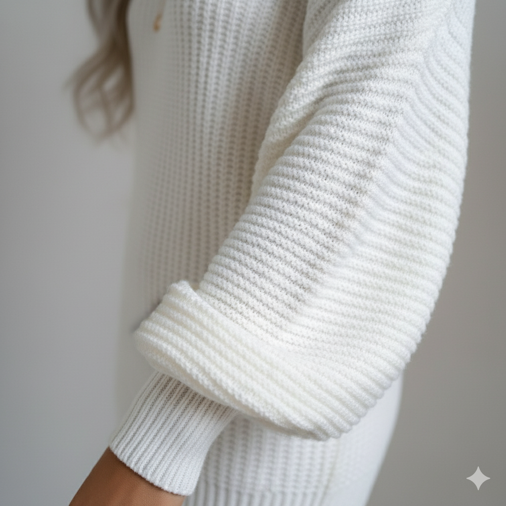Damen Strickkleid schulterfrei | Elegant & Warm für Herbst Winter