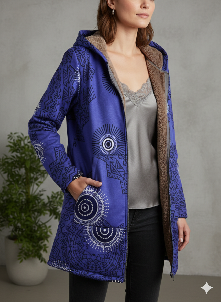 Damen Fleecejacke mit Kapuze | Plüsch & Kuschelig | Herbst/Winter