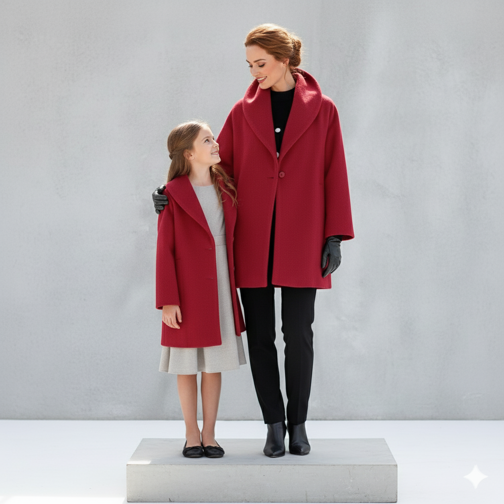 Damen Wollmantel Figurbetont Elegant | Stehkragen | Herbst Winter