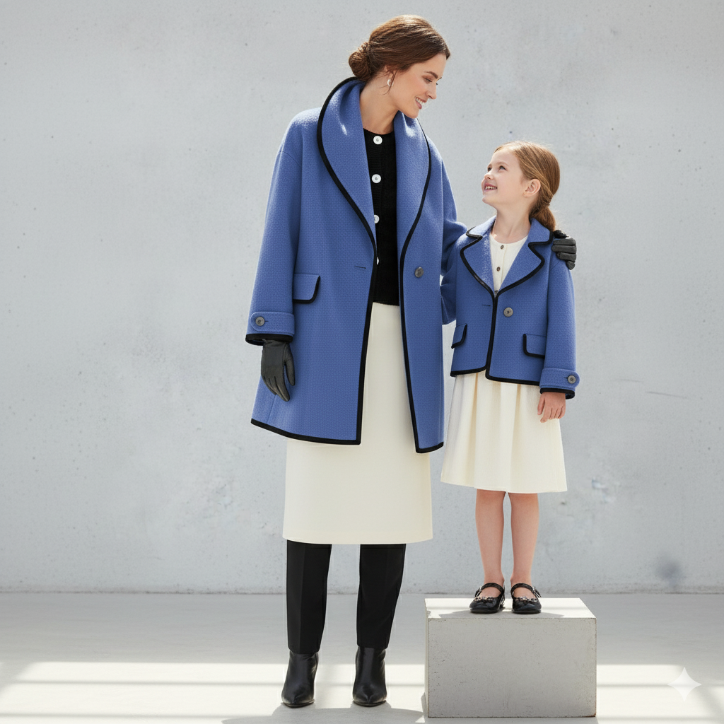 Eleganter Damenmantel mit Kontrastdetails | Herbst/Winter
