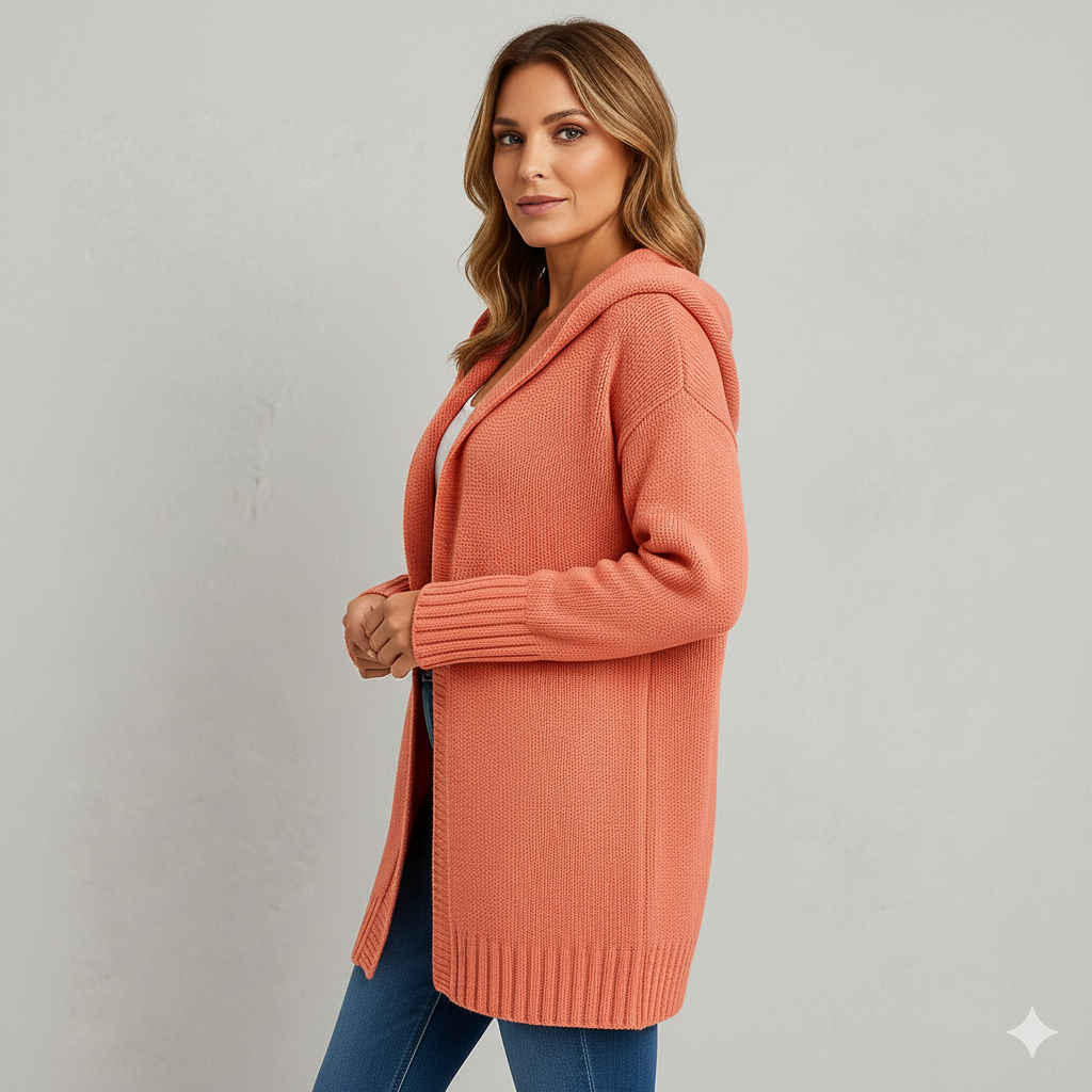 Damen Strickjacke mit Kapuze | Lässig & Übergang