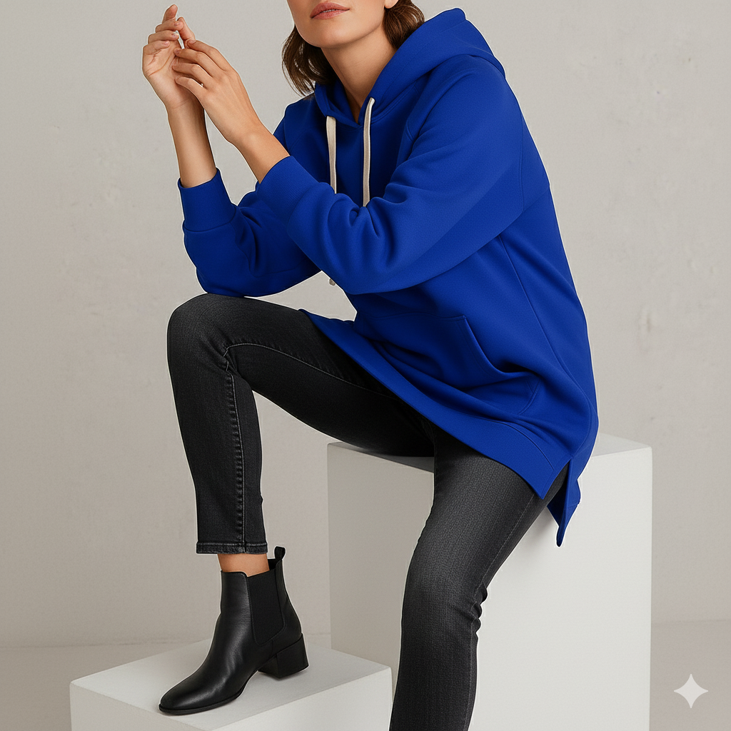 Lässiges Damen Hoodie Kleid mit Kordelzug | Bequem für Freizeit