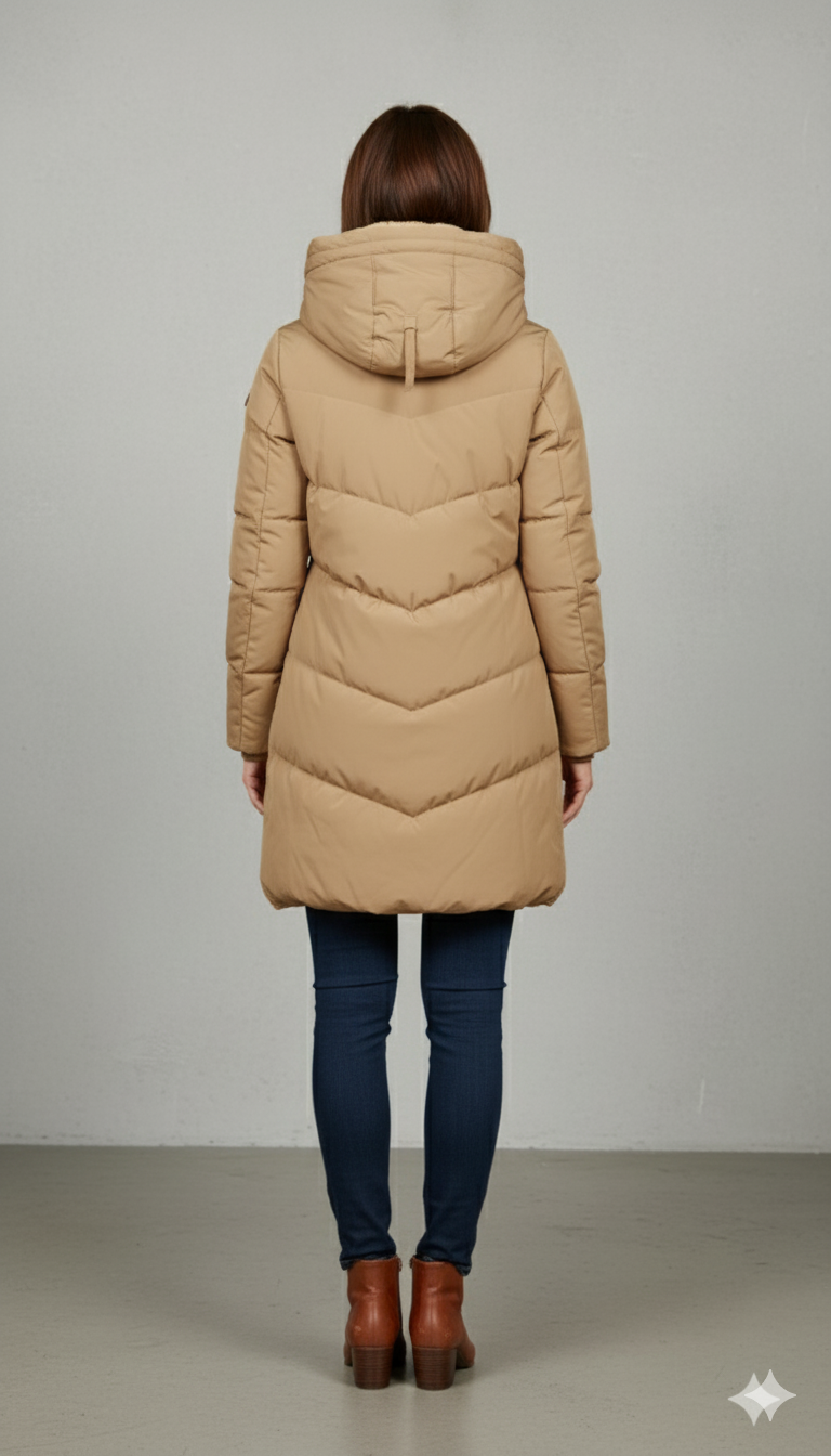 Damen Wintermantel mit Kapuze | Gefüttert & Warm | Lang