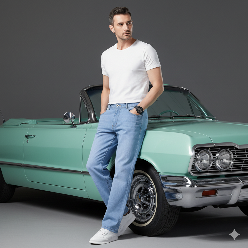 Herren Jeans Straight Fit | Bequem & Pflegeleicht für Alltag