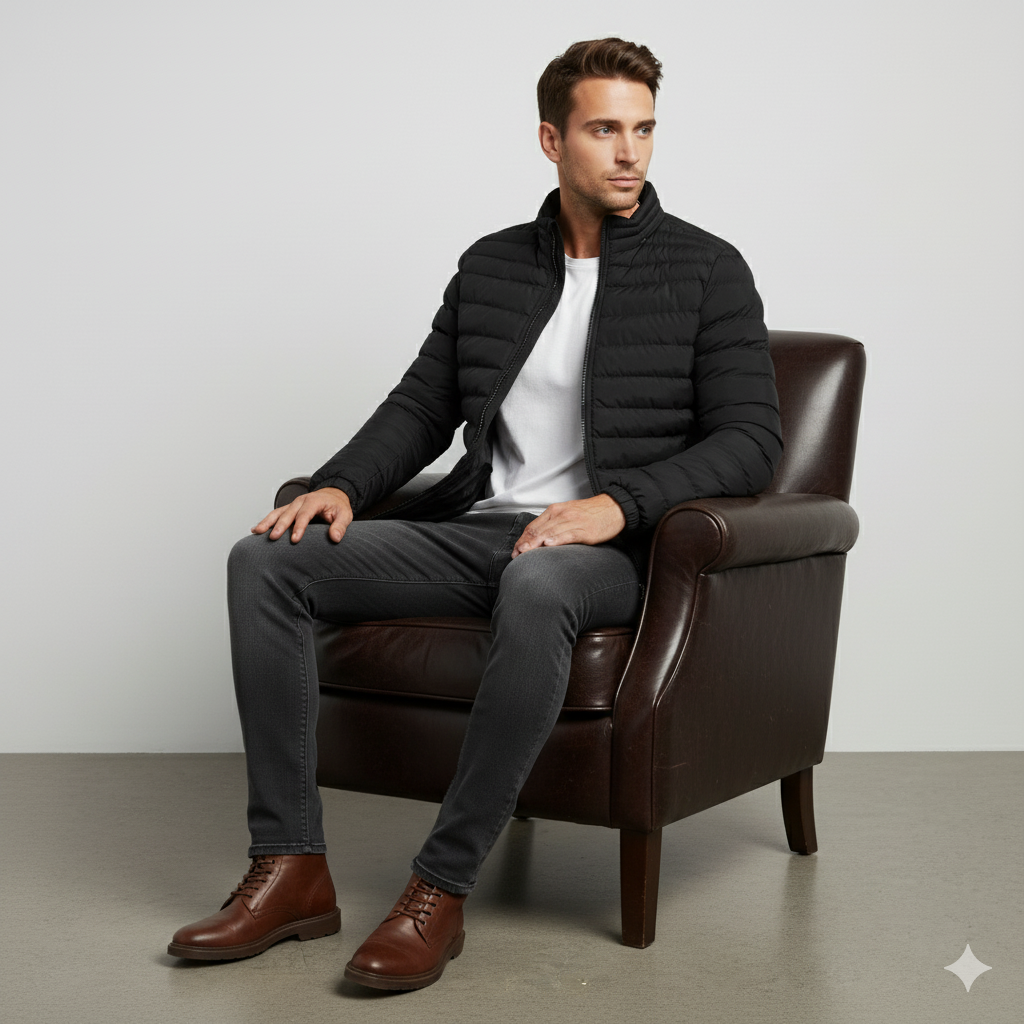 Leichte Herren Steppjacke | Herbst Winter Übergang