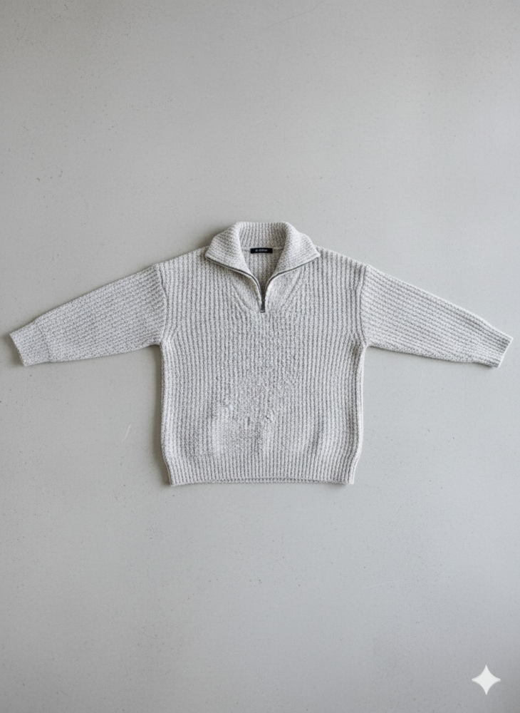 Kuscheliger Damen Strickpullover mit Reißverschluss | Winter