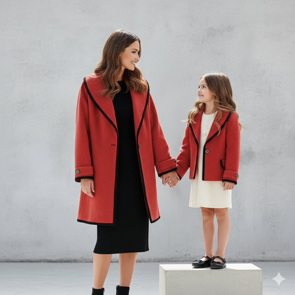 Eleganter Damenmantel mit Kontrastdetails | Herbst/Winter