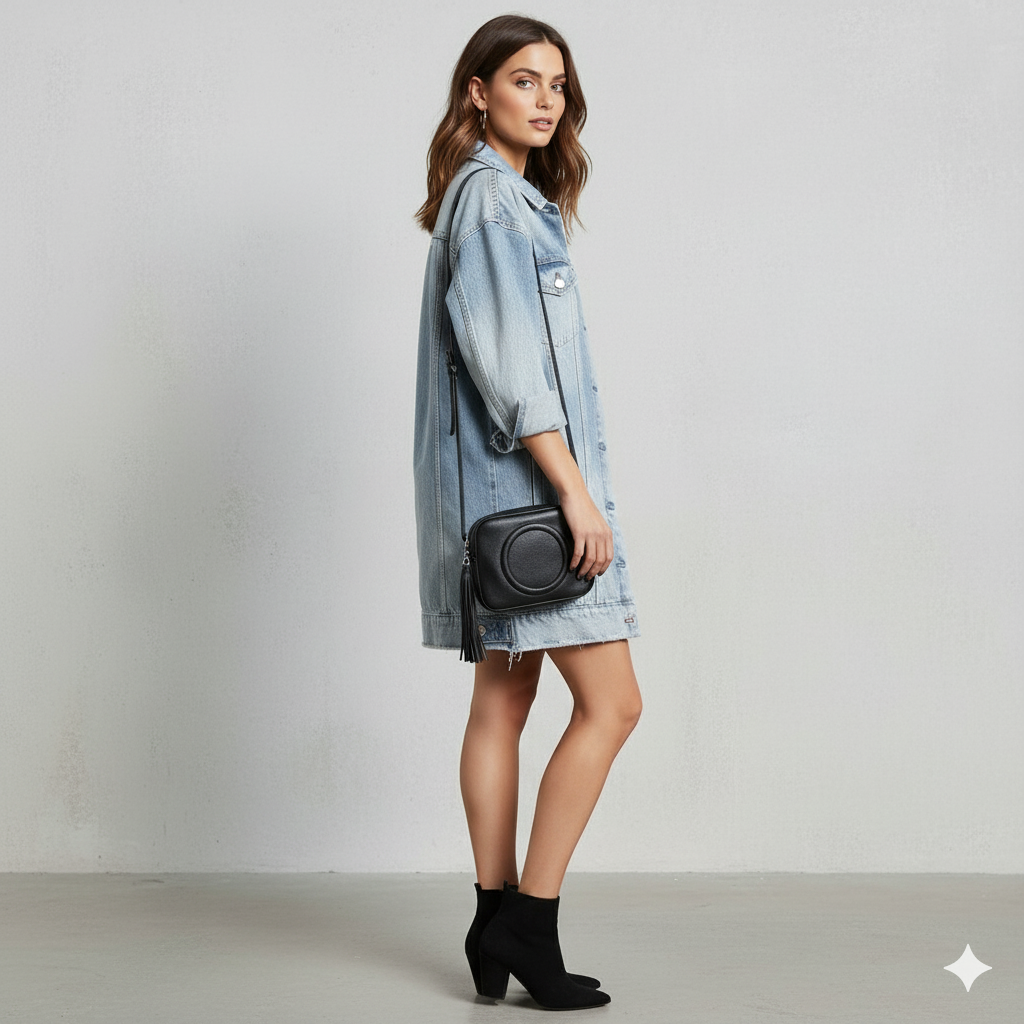 Damen Trenchcoat aus Denim | Mittellang & Modern | Übergang