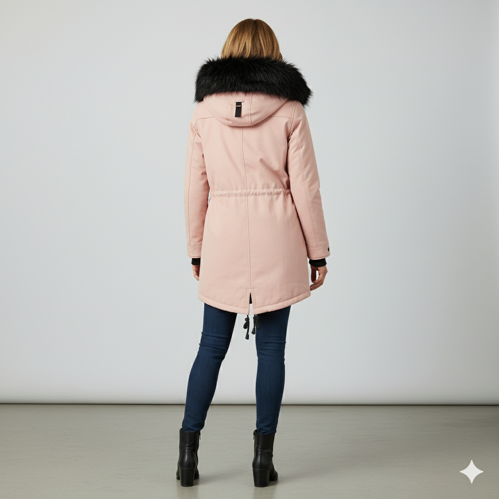 Damen Winterjacke mit Fellkapuze | Warm & Gefüttert