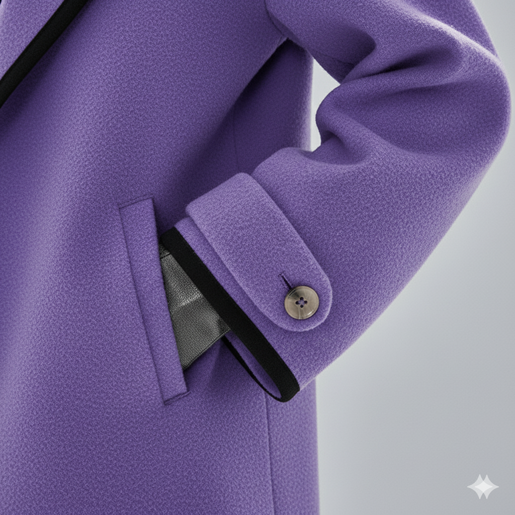 Eleganter Damenmantel mit Kontrastdetails | Herbst/Winter