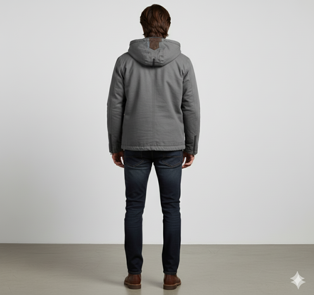 Warme Herren Kapuzenjacke mit Fleecefutter | Herbst Winter
