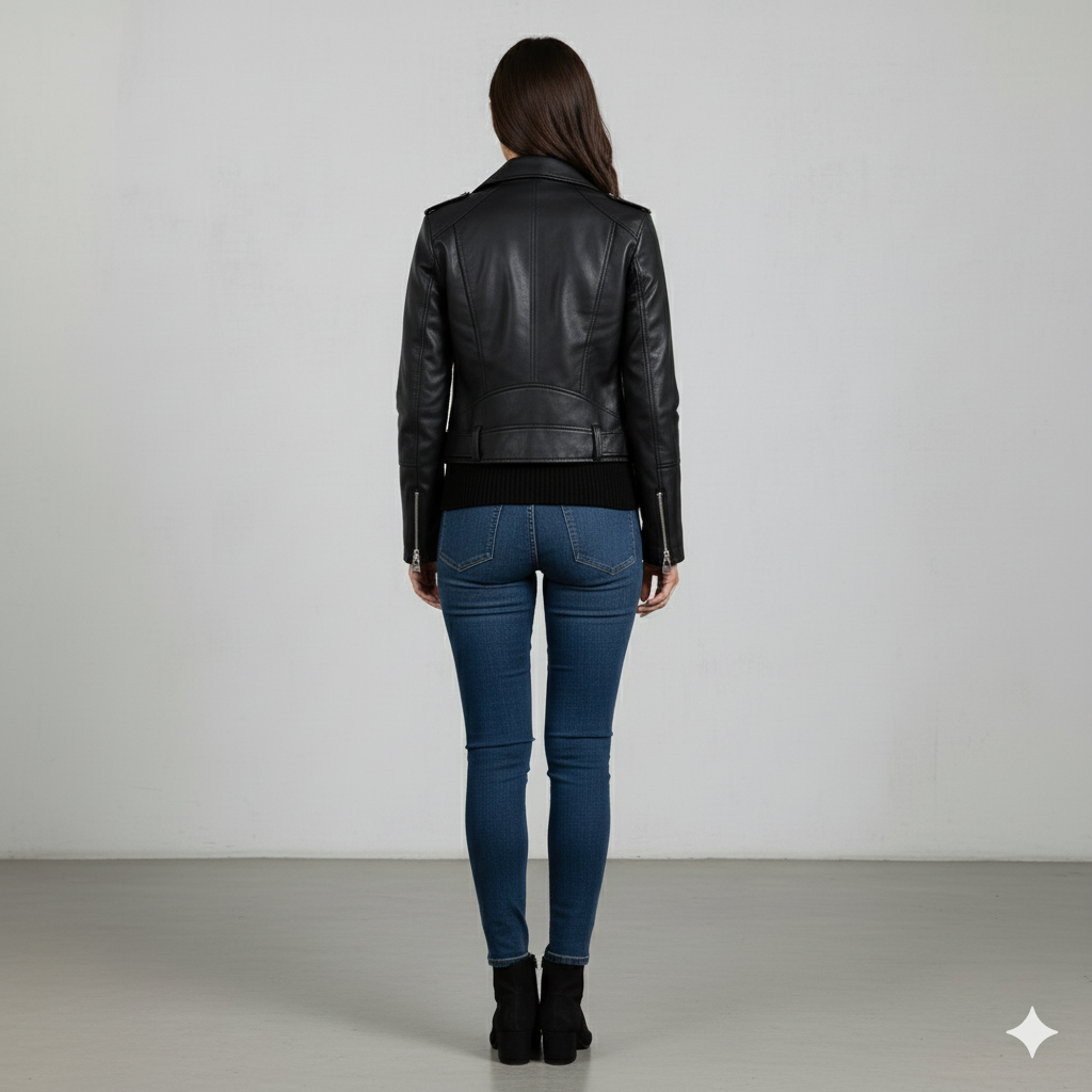 Damen Bikerjacke aus Veganleder | Kurz & Modern | Herbst