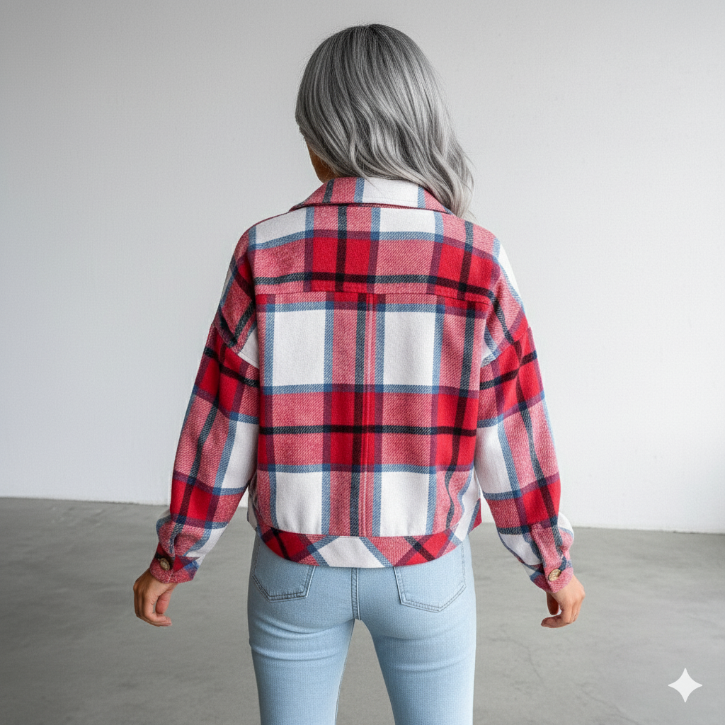 Damen Karo Hemdjacke | Lässig & Weich | Herbst