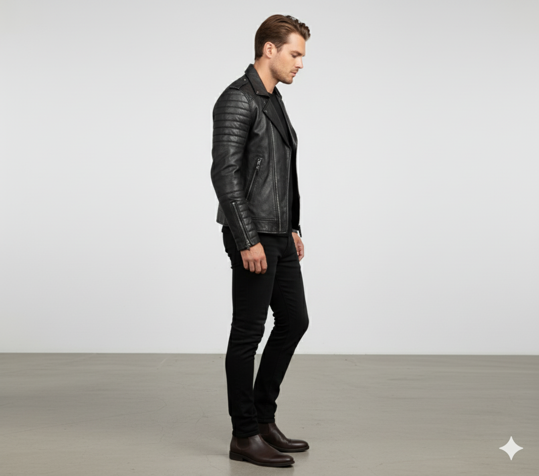 Herren Bikerjacke aus Veganleder | Modern & Casual