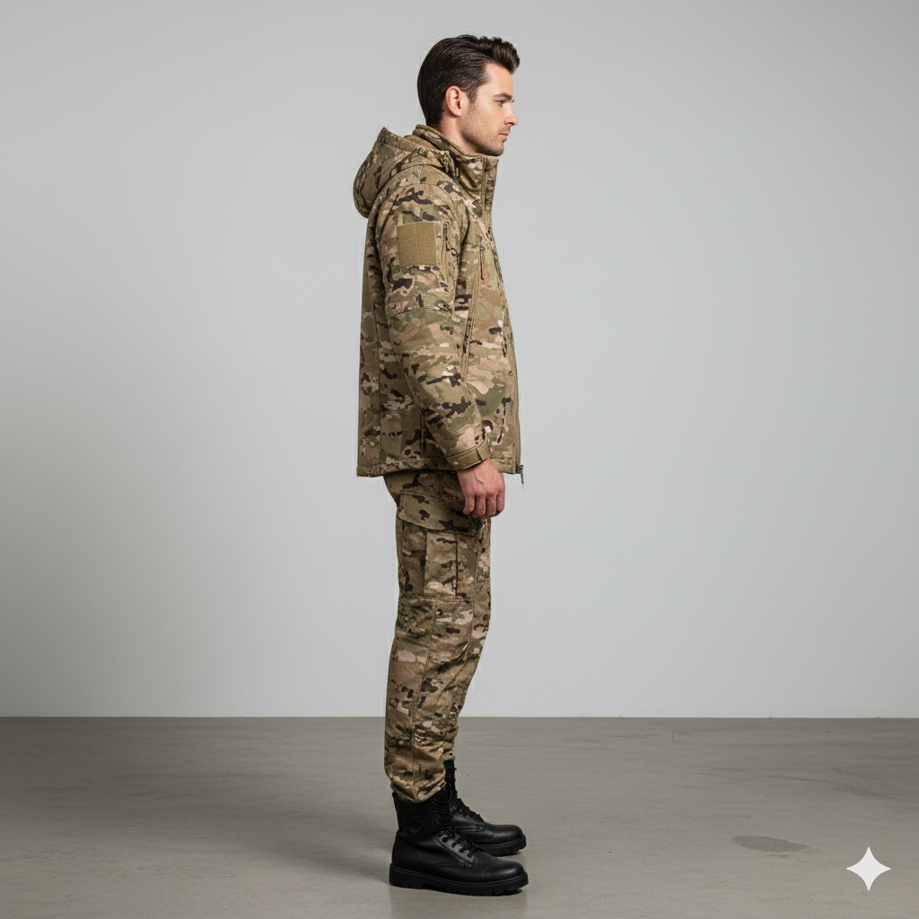 Herren Outdoor Taktikanzug mit Kapuze | Wasserabweisend & Winter