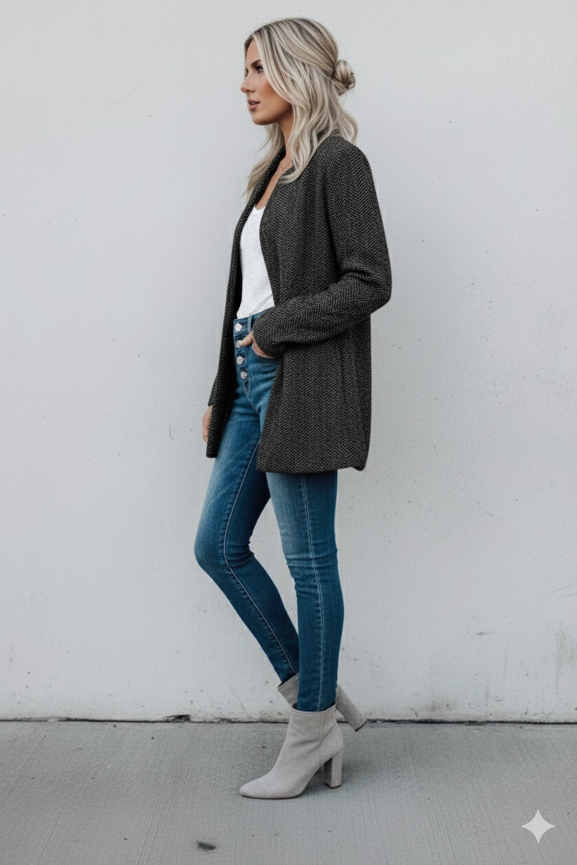 Damen Strickmantel mit offener Front | Modern & Bequem