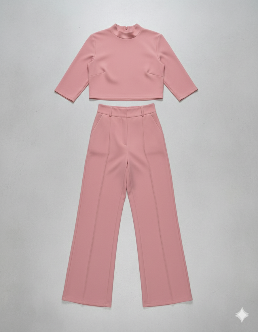 Kurzes Oberteil & High Waist Hose | Weit & Elegant