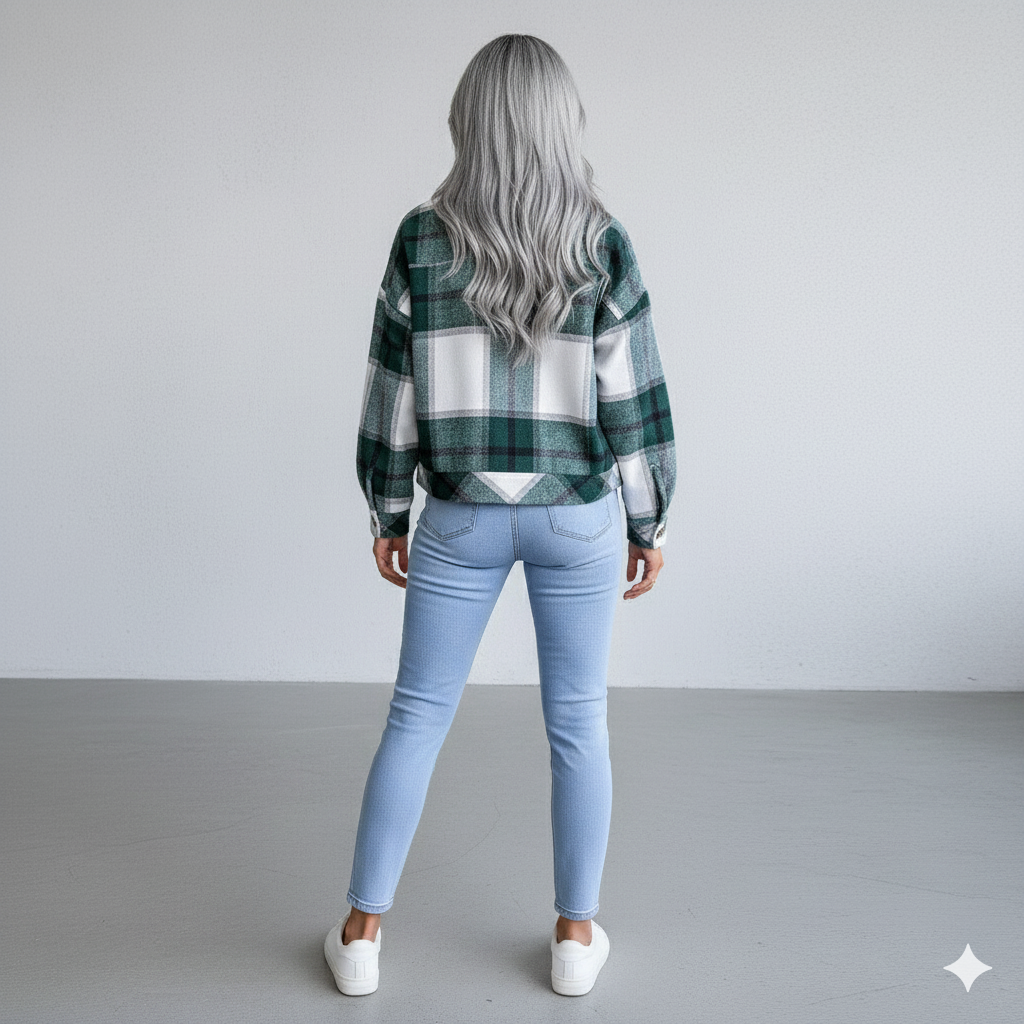 Damen Karo Hemdjacke | Lässig & Weich | Herbst