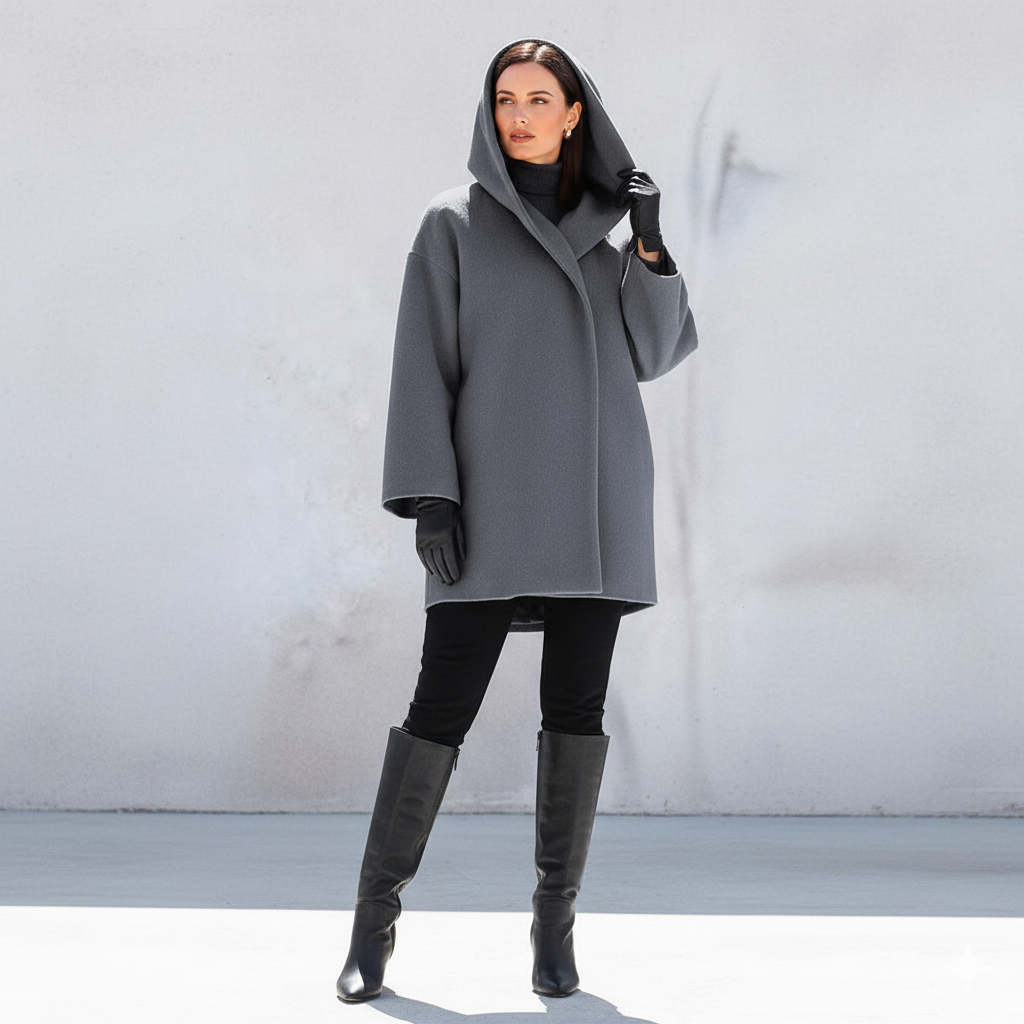 Damen Wollmantel Figurbetont Elegant | Stehkragen | Herbst Winter