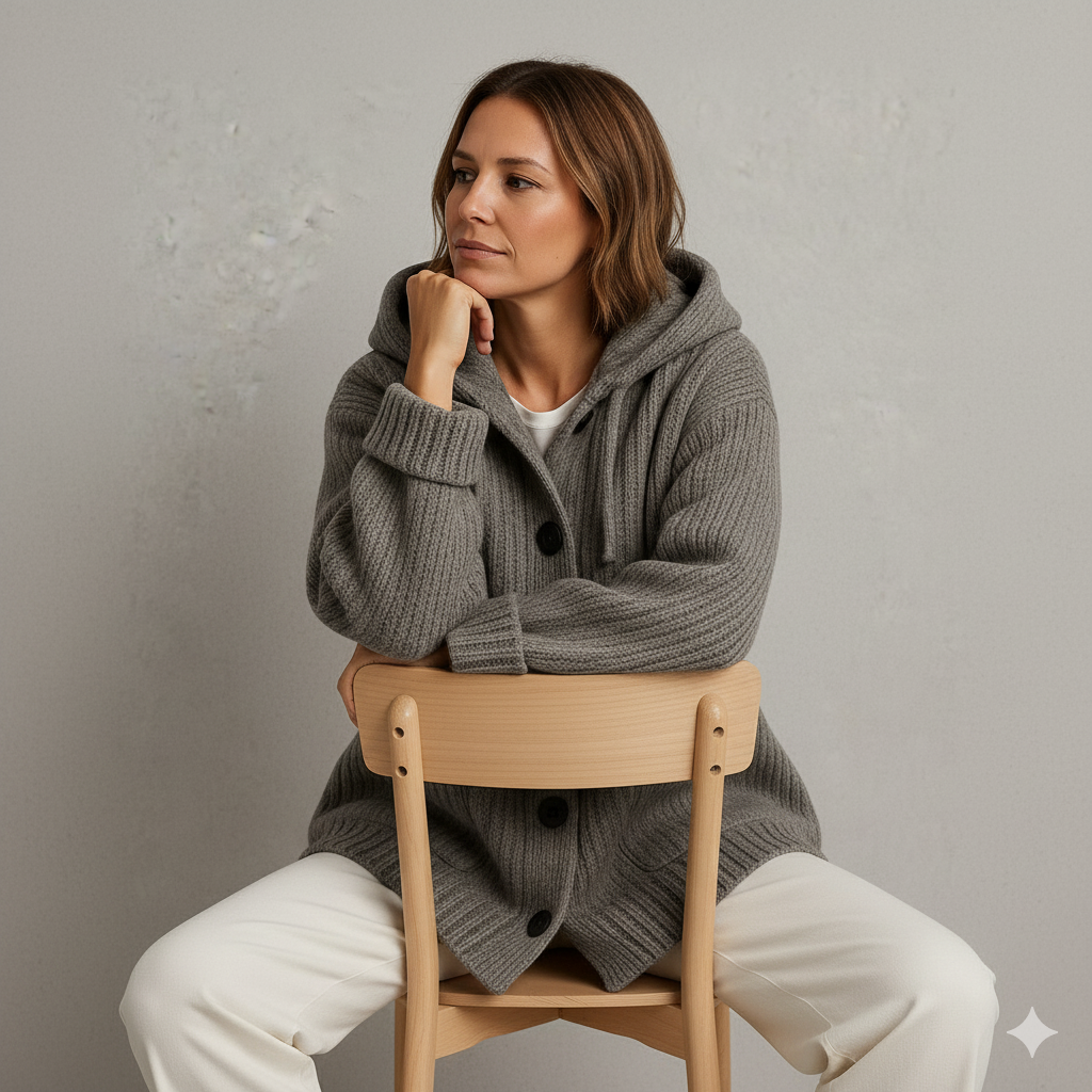 Kuscheliger Damen Strickjacke mit Kapuze | Warm für Herbst/Winter