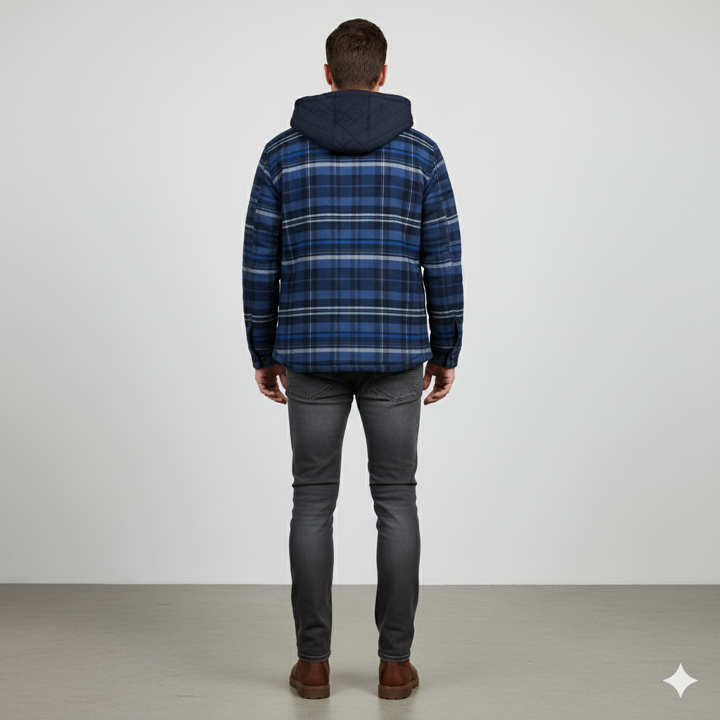 Gepolsterte Herrenjacke mit Karomuster | Warm & Casual Winter