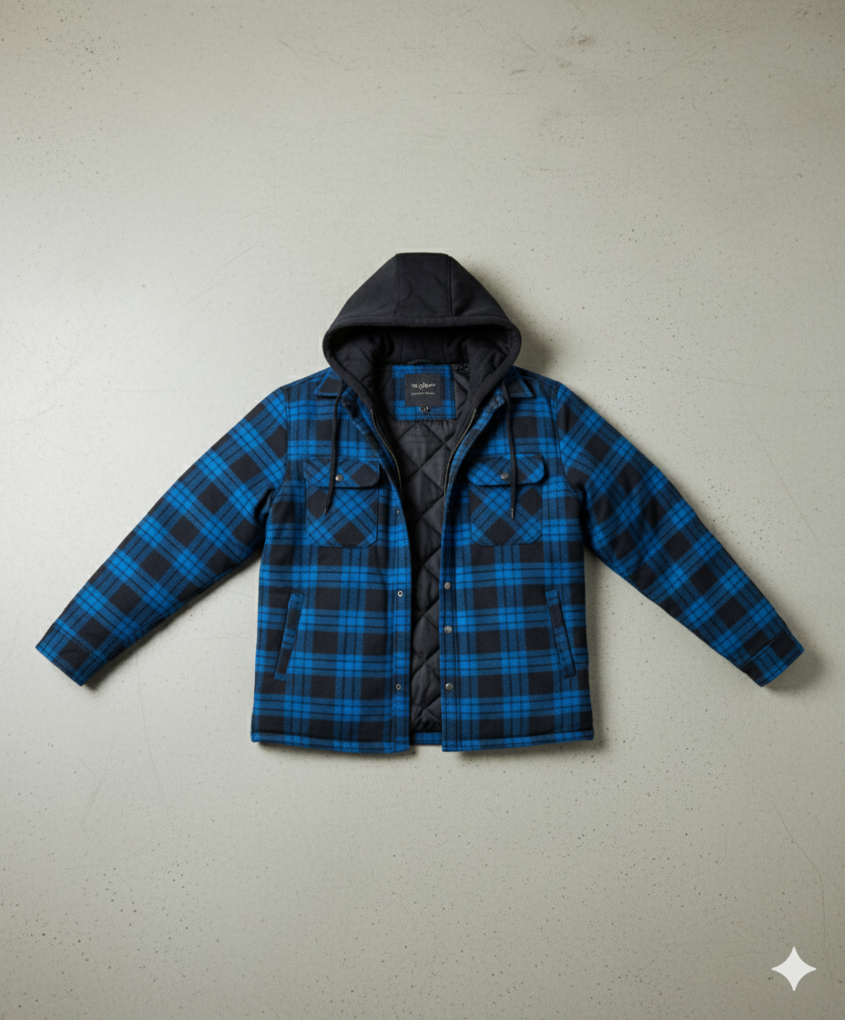 Gepolsterte Herrenjacke mit Karomuster | Warm & Casual Winter