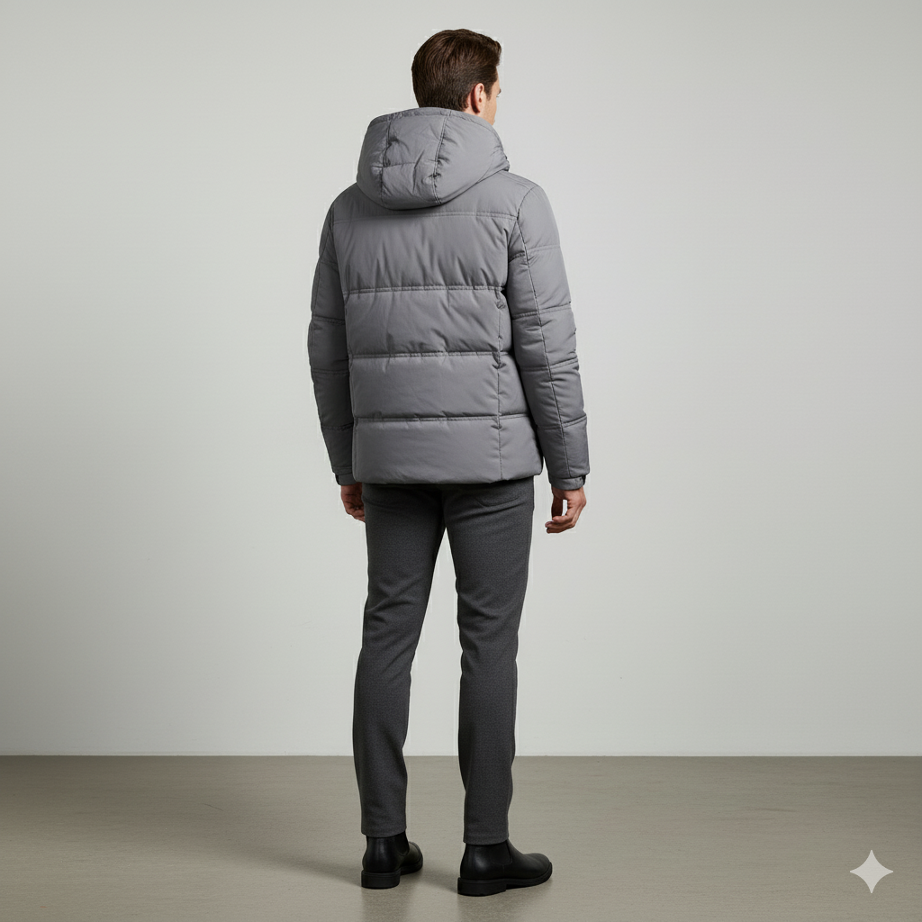 Warme Herren Daunenjacke mit Kapuze | Winter | Slim Fit