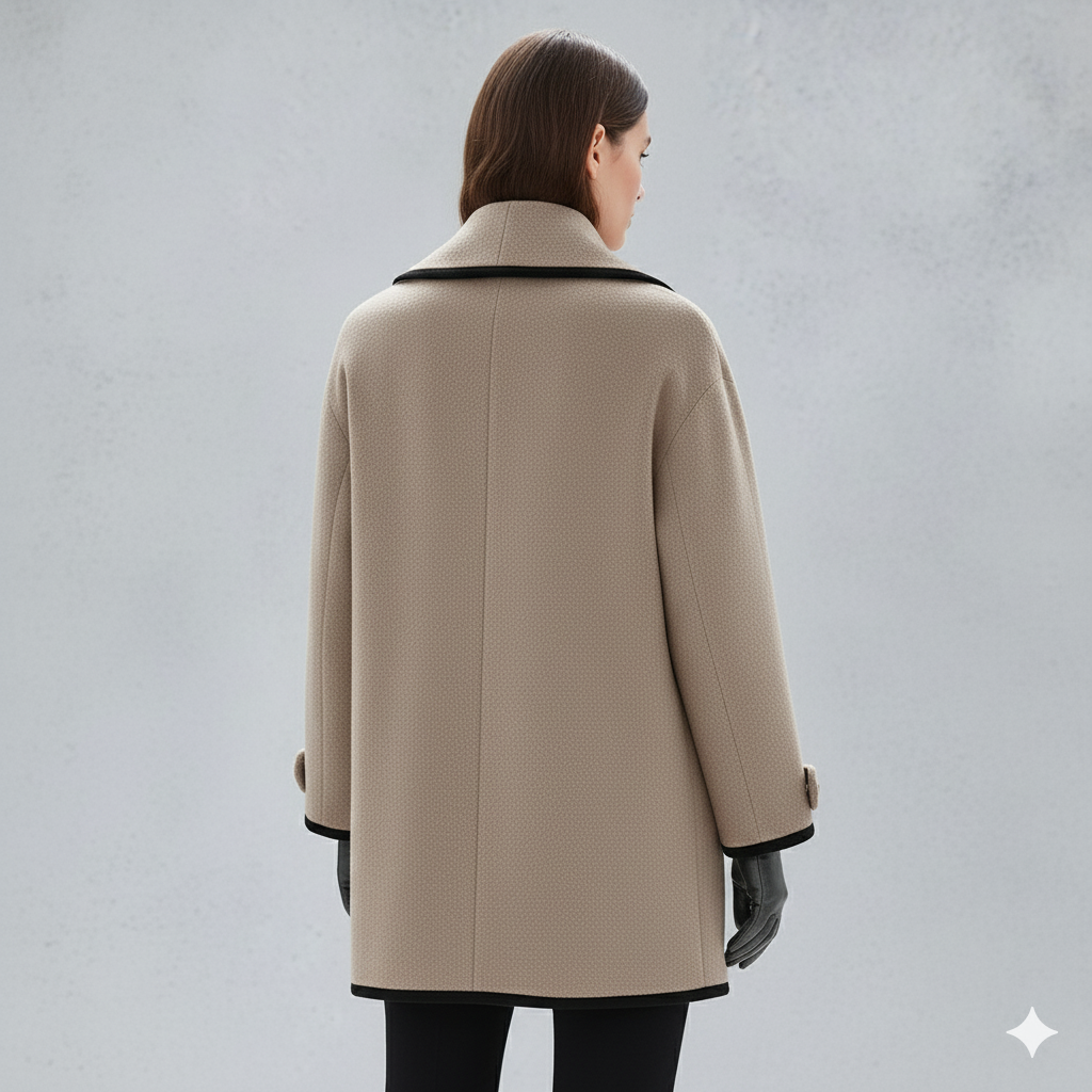 Eleganter Damenmantel mit Kontrastdetails | Herbst/Winter