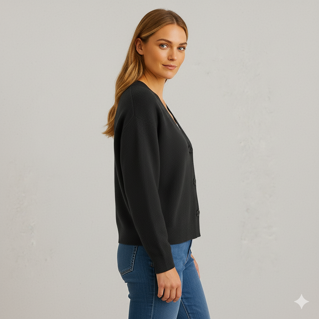 Damen Strickjacke mit V-Ausschnitt | Herbst & Übergang