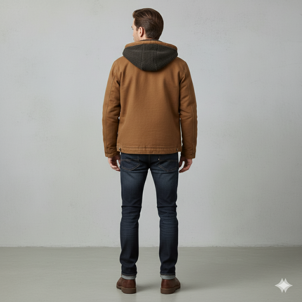 Warme Herren Kapuzenjacke mit Fleecefutter | Herbst Winter