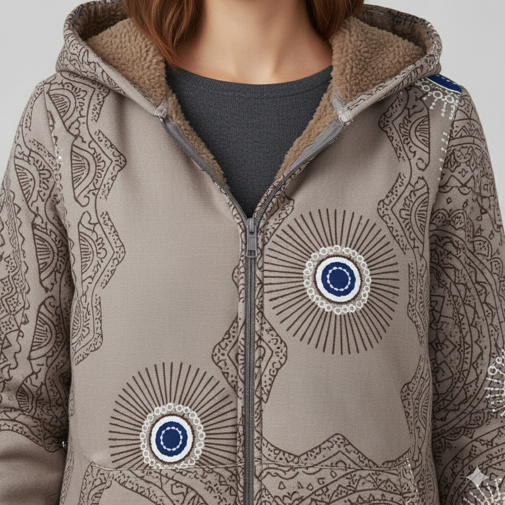 Damen Fleecejacke mit Kapuze | Plüsch & Kuschelig | Herbst/Winter