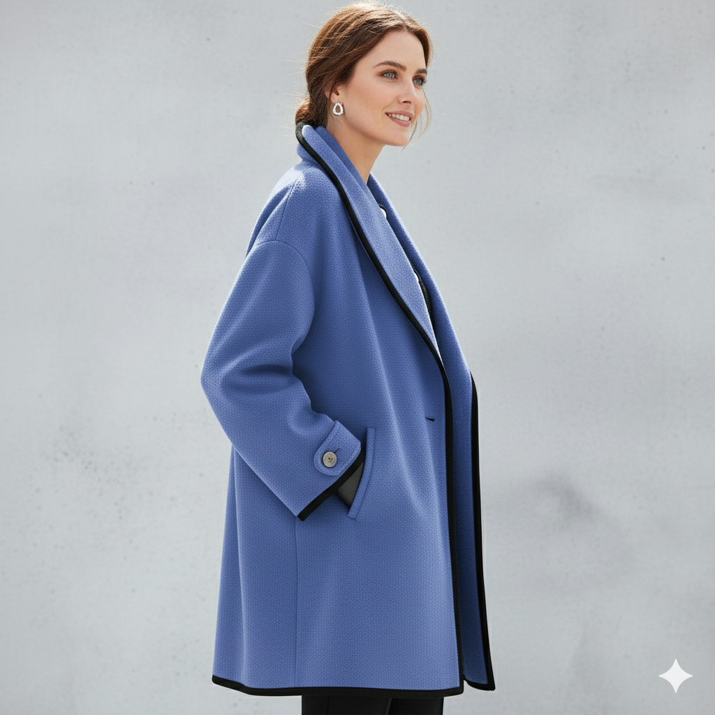 Eleganter Damenmantel mit Kontrastdetails | Herbst/Winter