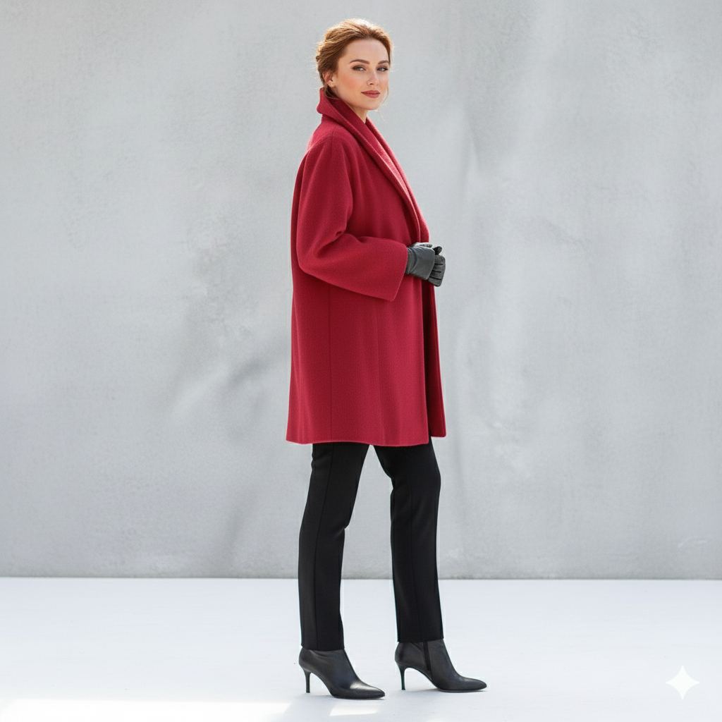 Damen Wollmantel Figurbetont Elegant | Stehkragen | Herbst Winter