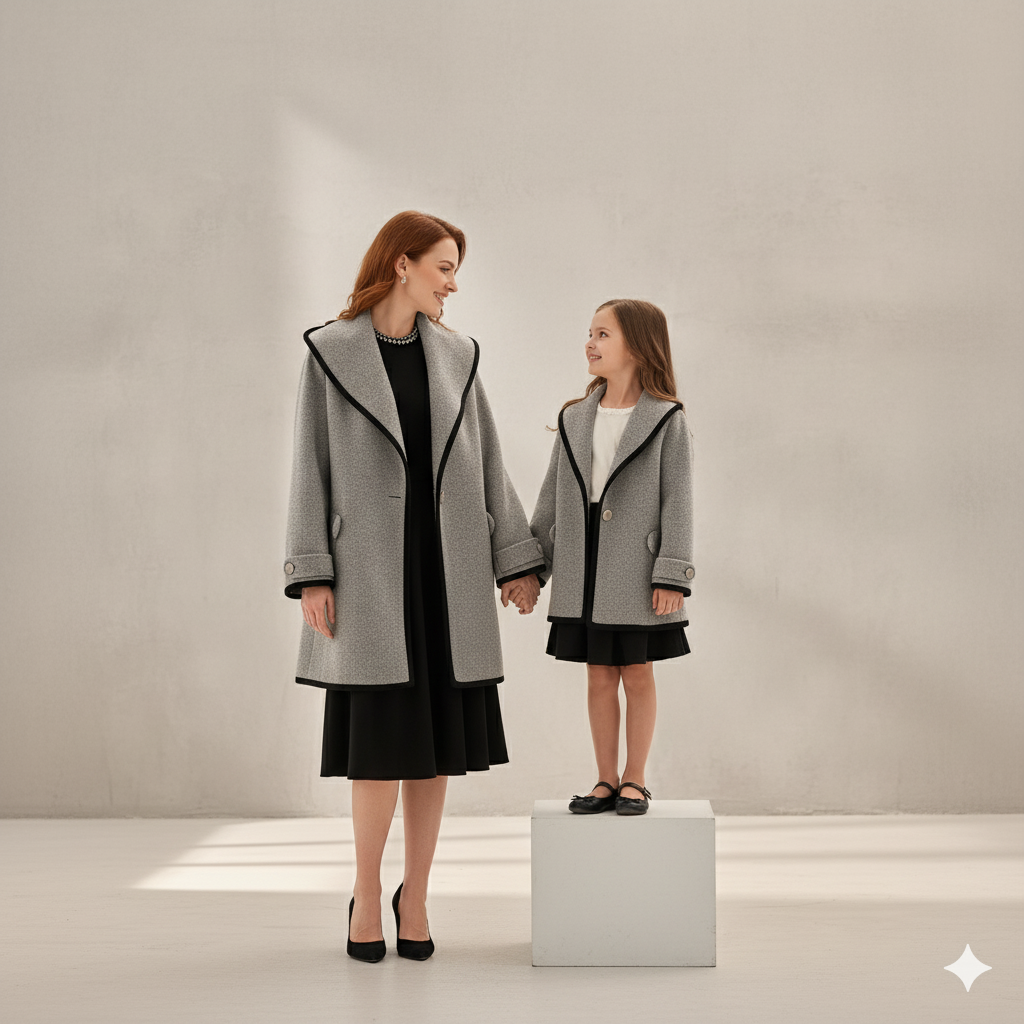 Eleganter Damenmantel mit Kontrastdetails | Herbst/Winter