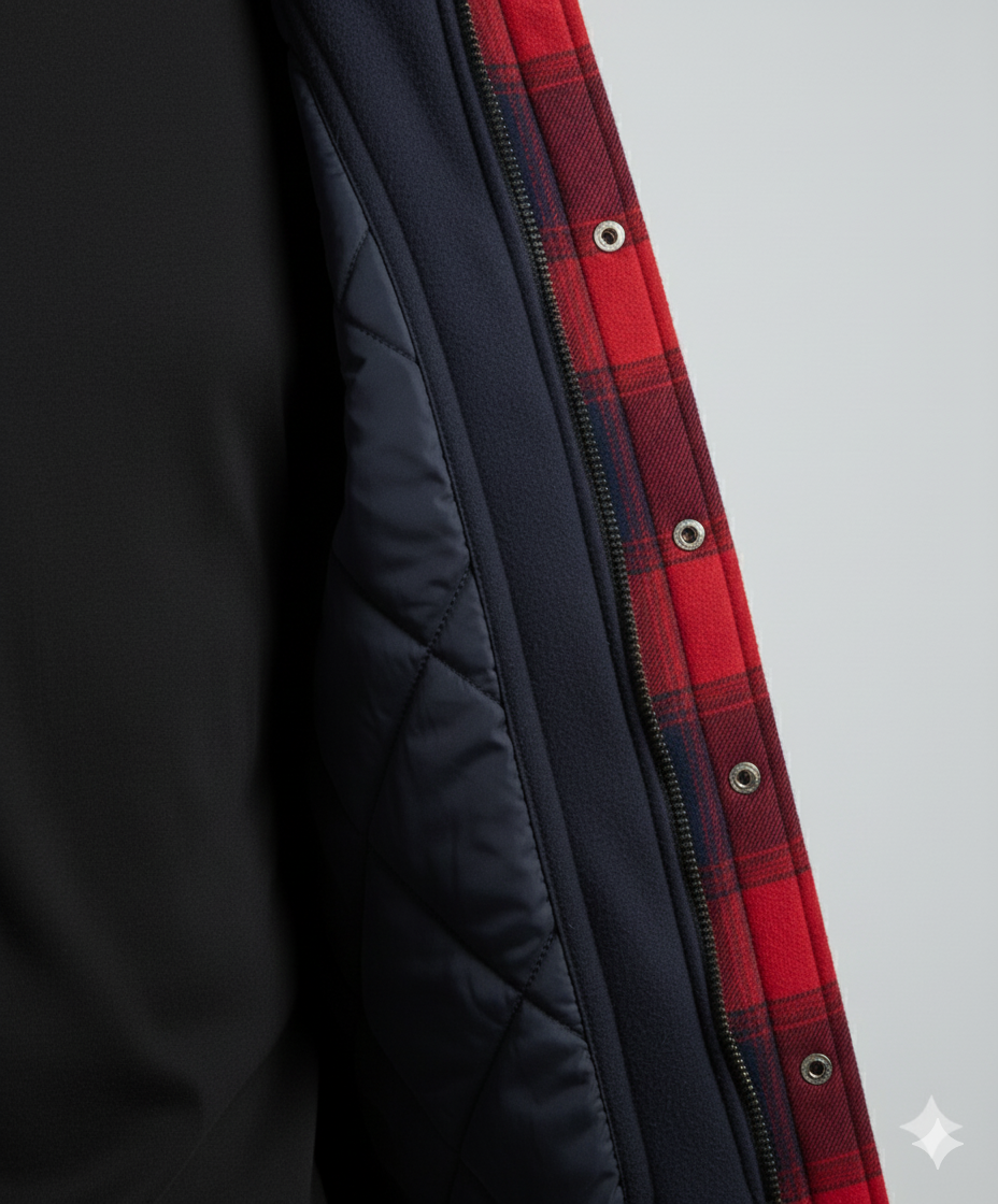 Gepolsterte Herrenjacke mit Karomuster | Warm & Casual Winter