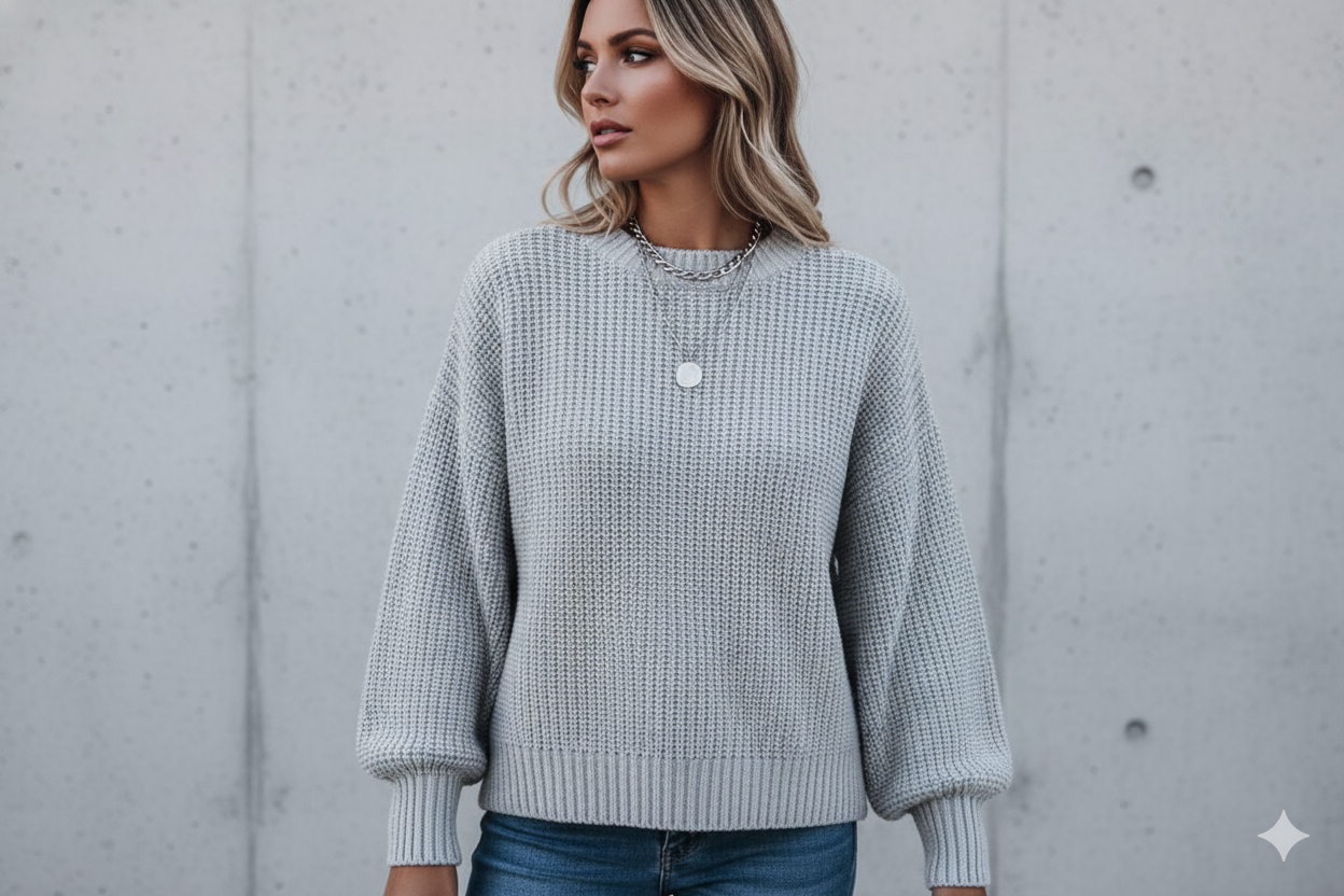 Locker gestrickter Damenpullover | Oversize & Freizeit