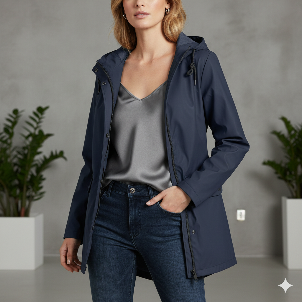 Damen Regenjacke mit Kapuze | Leicht & Wasserdicht | Übergang