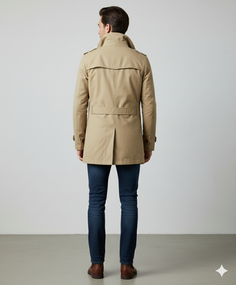 Eleganter Herren Trenchcoat mit Reverskragen | Herbst Übergang
