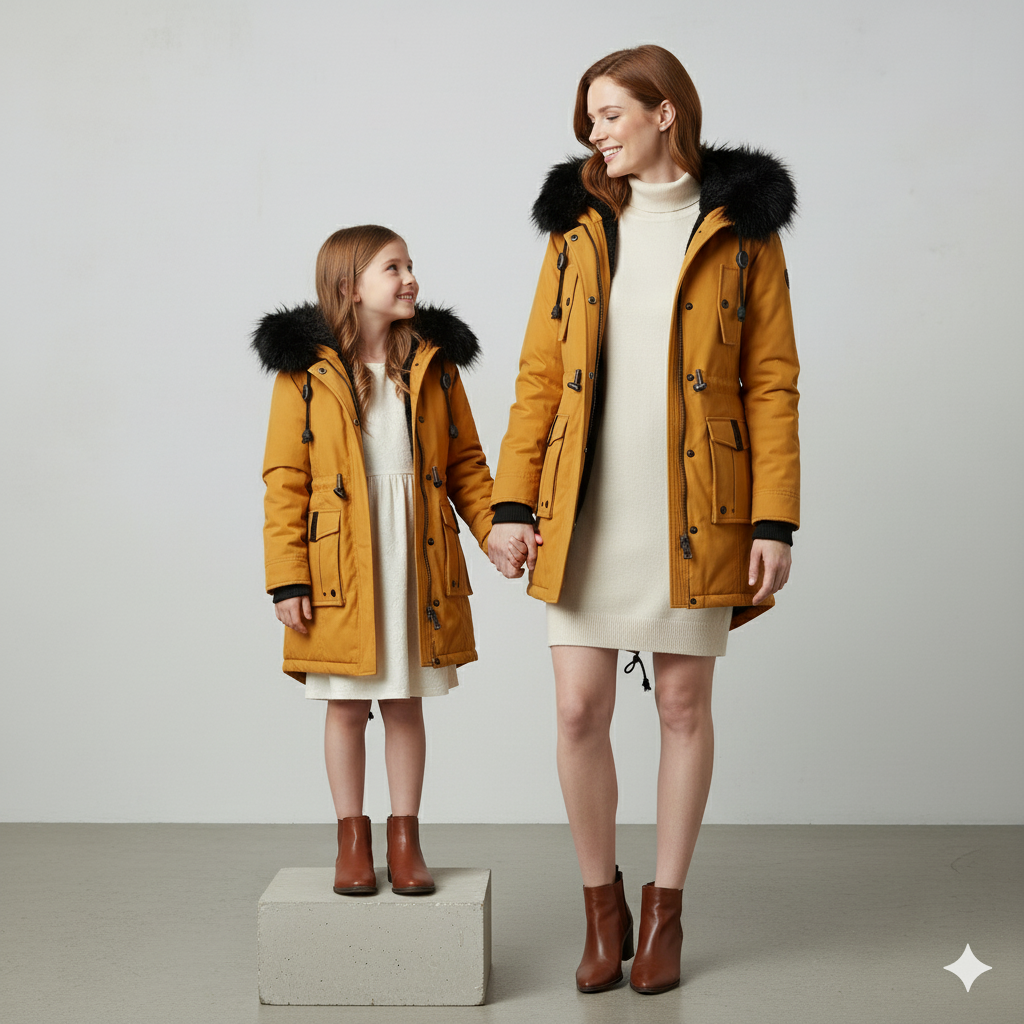 Damen Winterjacke mit Fellkapuze | Warm & Gefüttert