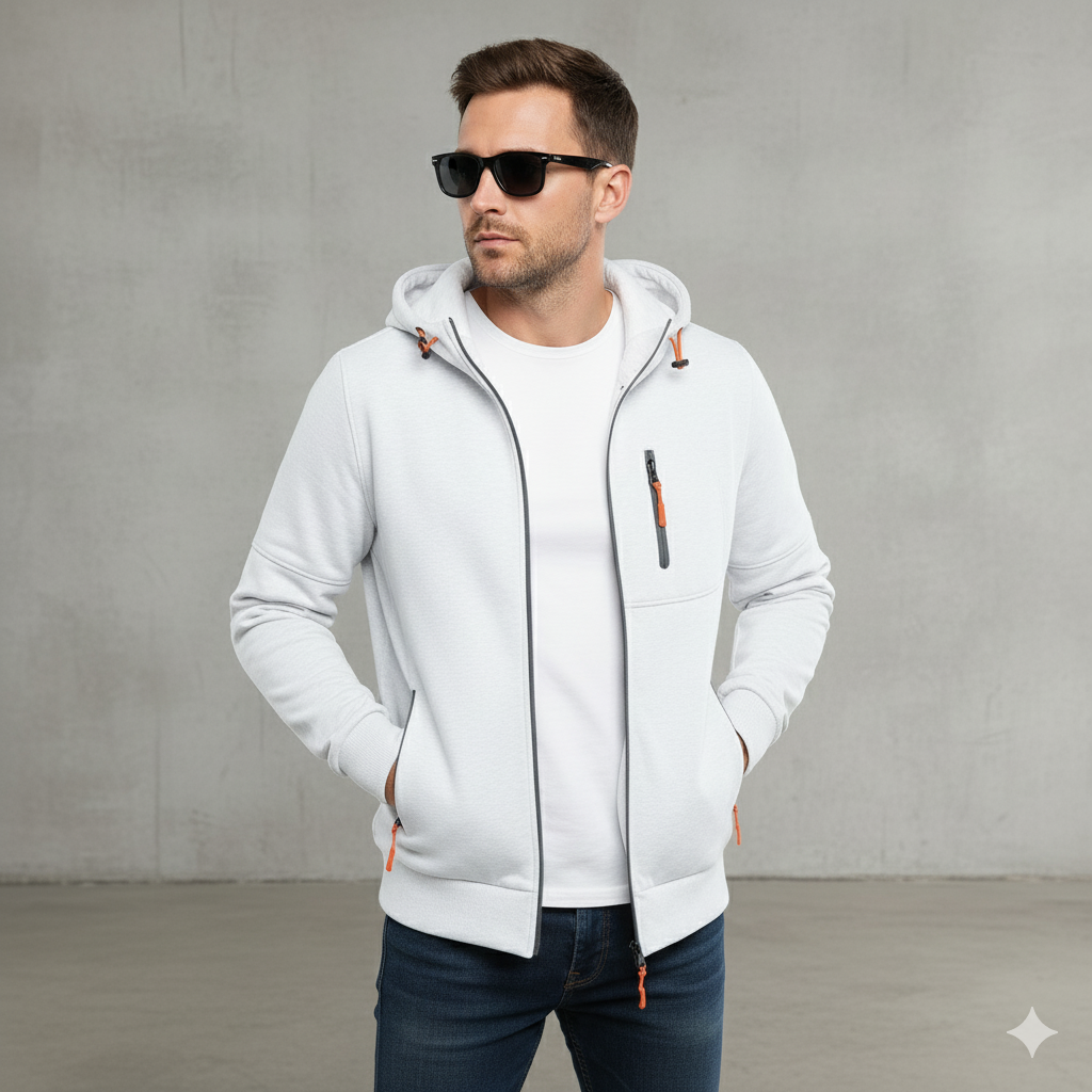 Fleecejacke für Herren mit Kapuze | Warm & Bequem | Herbst