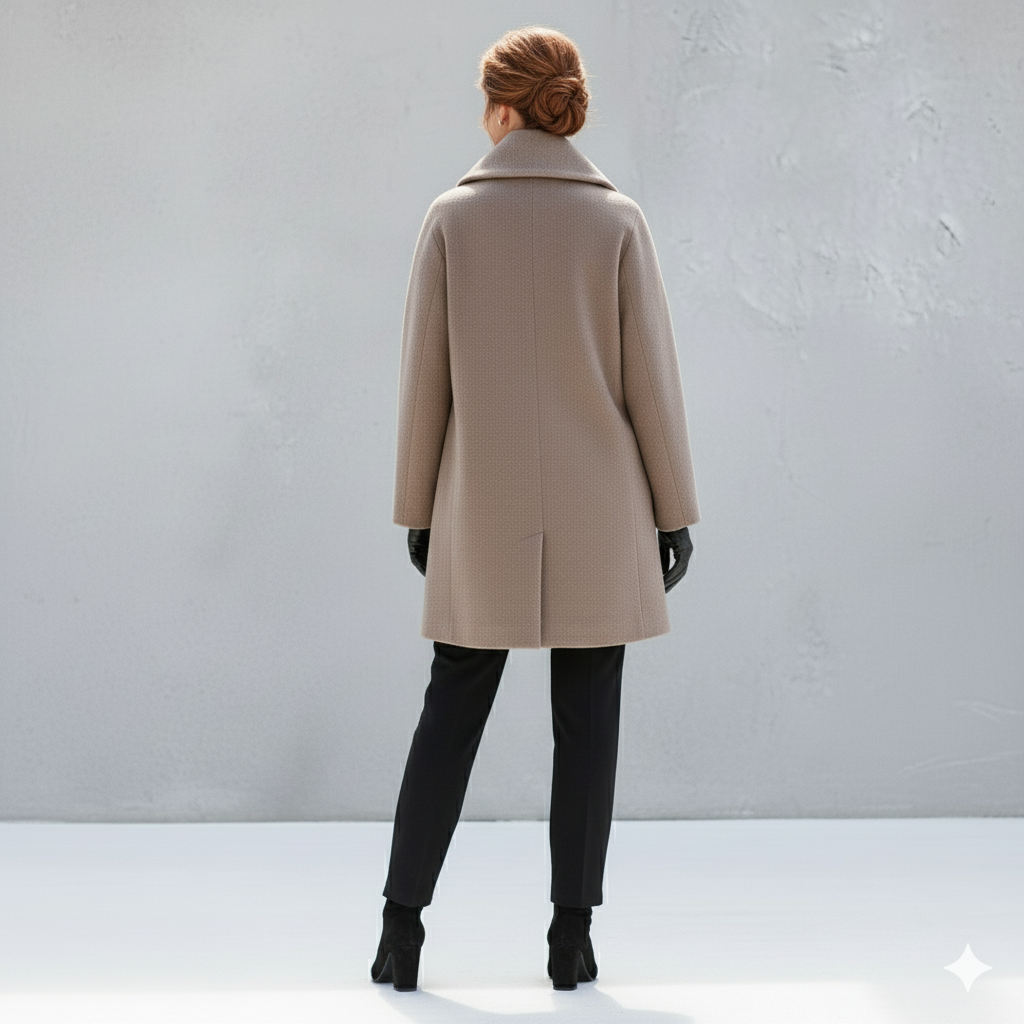 Damen Wollmantel Figurbetont Elegant | Stehkragen | Herbst Winter