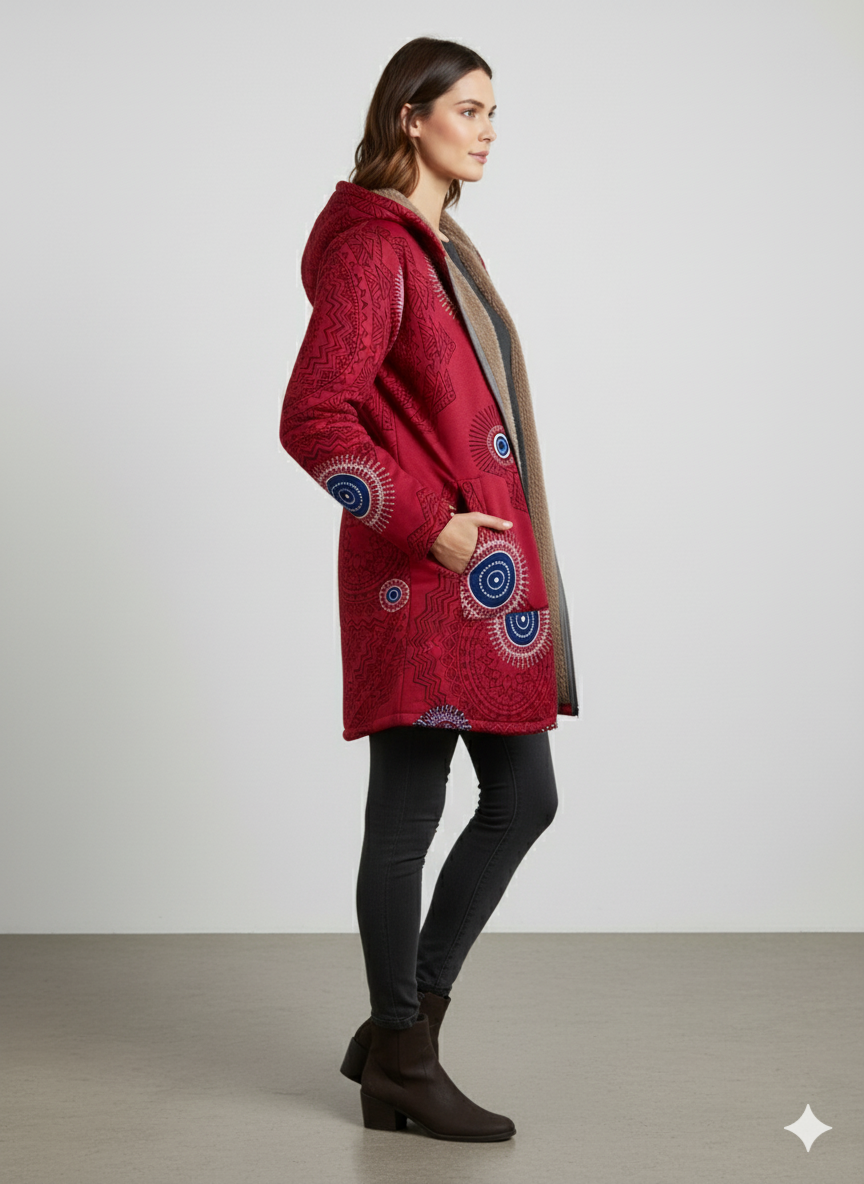 Damen Fleecejacke mit Kapuze | Plüsch & Kuschelig | Herbst/Winter