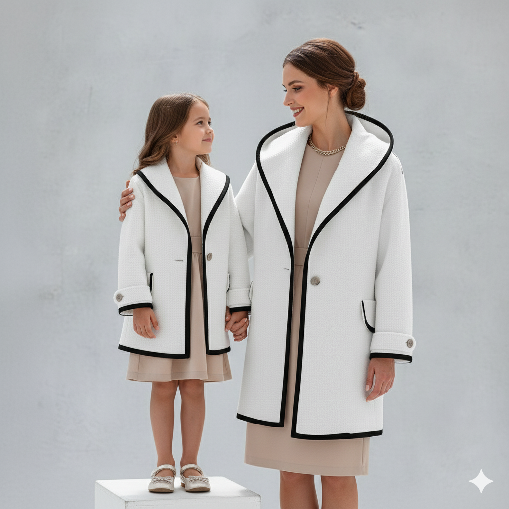 Eleganter Damenmantel mit Kontrastdetails | Herbst/Winter