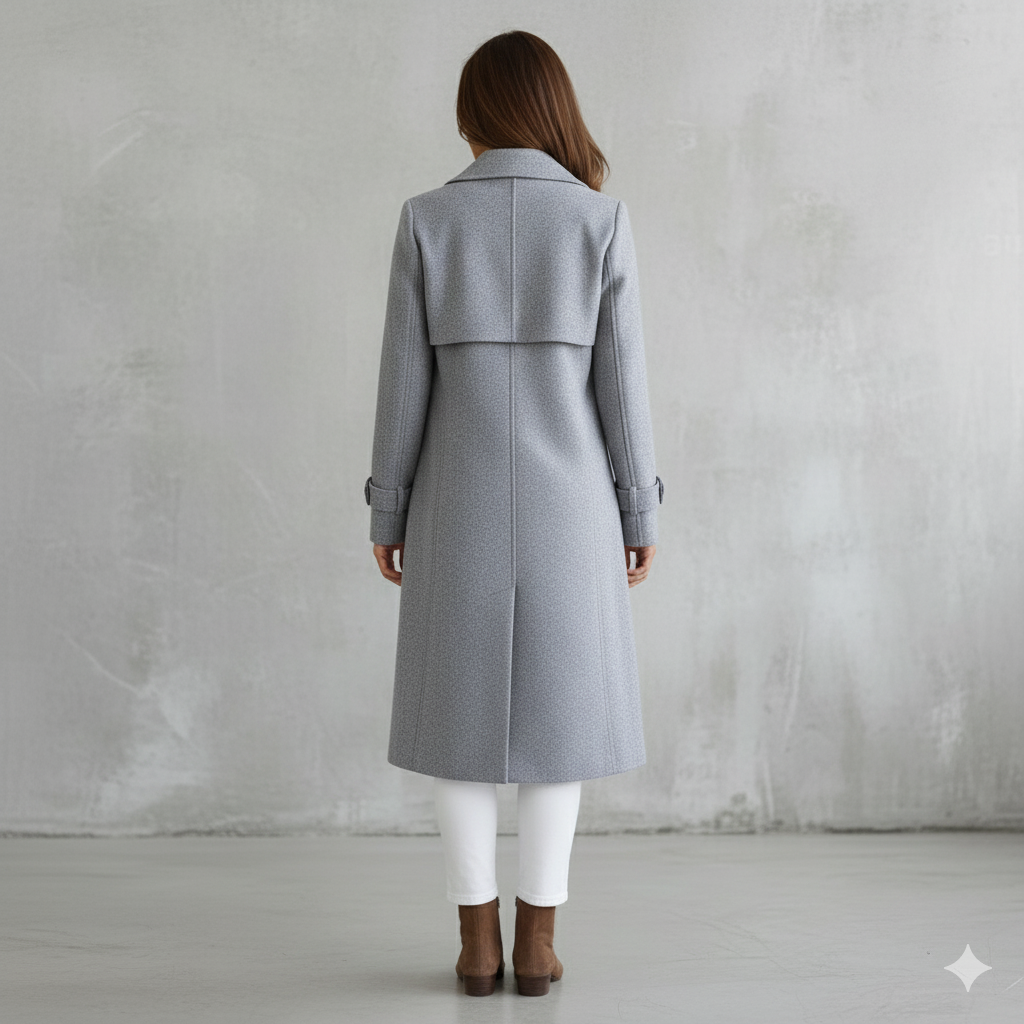 Damen Wollmantel mit Reverskragen | Elegant & Mittellang | Herbst/Winter