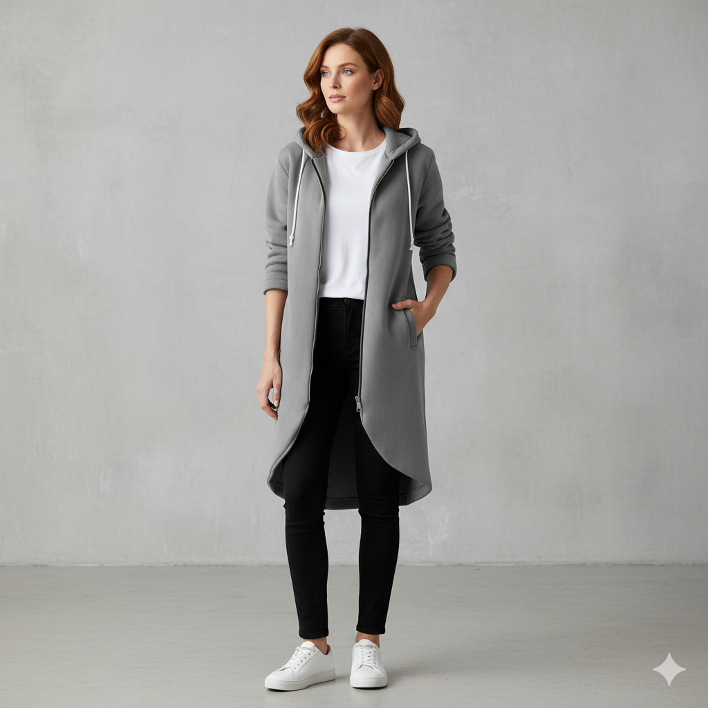 Damen Sweatjacke mit Kapuze & Reißverschluss | Herbst/Winter