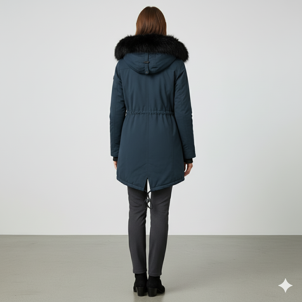 Damen Winterjacke mit Fellkapuze | Warm & Gefüttert