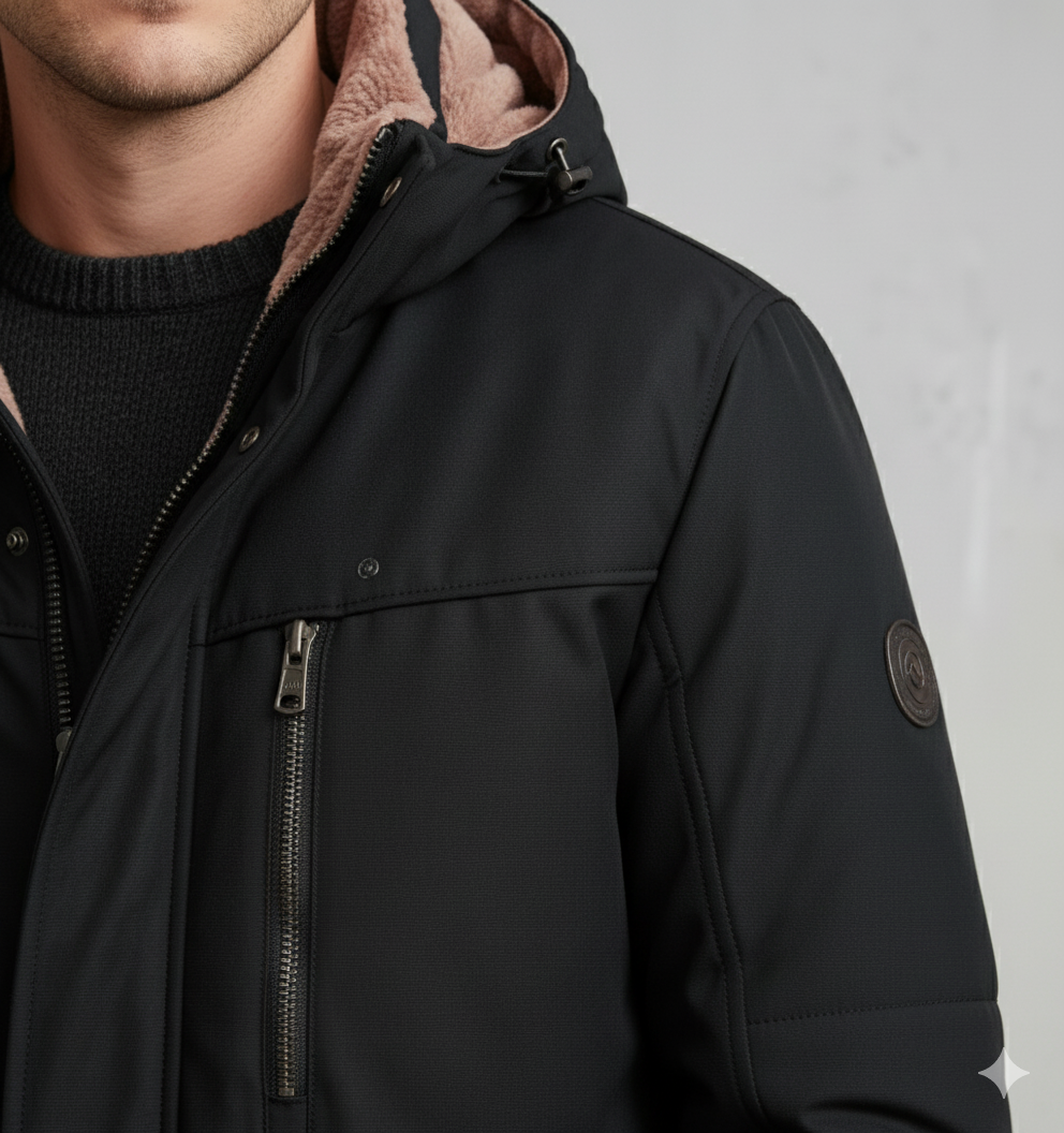 Warmer Herren Wintermantel mit Kapuze | Dick & Funktional