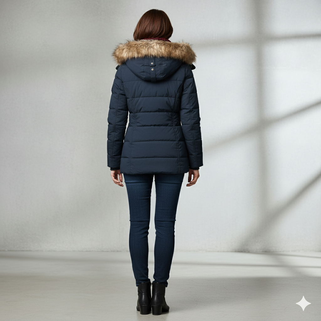 Damen Winterjacke mit Fellkapuze | Warm & Figurbetont