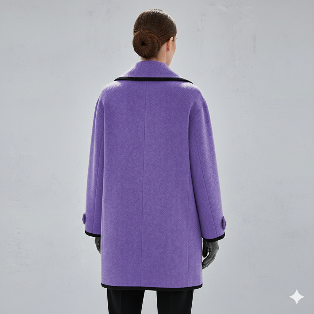 Eleganter Damenmantel mit Kontrastdetails | Herbst/Winter